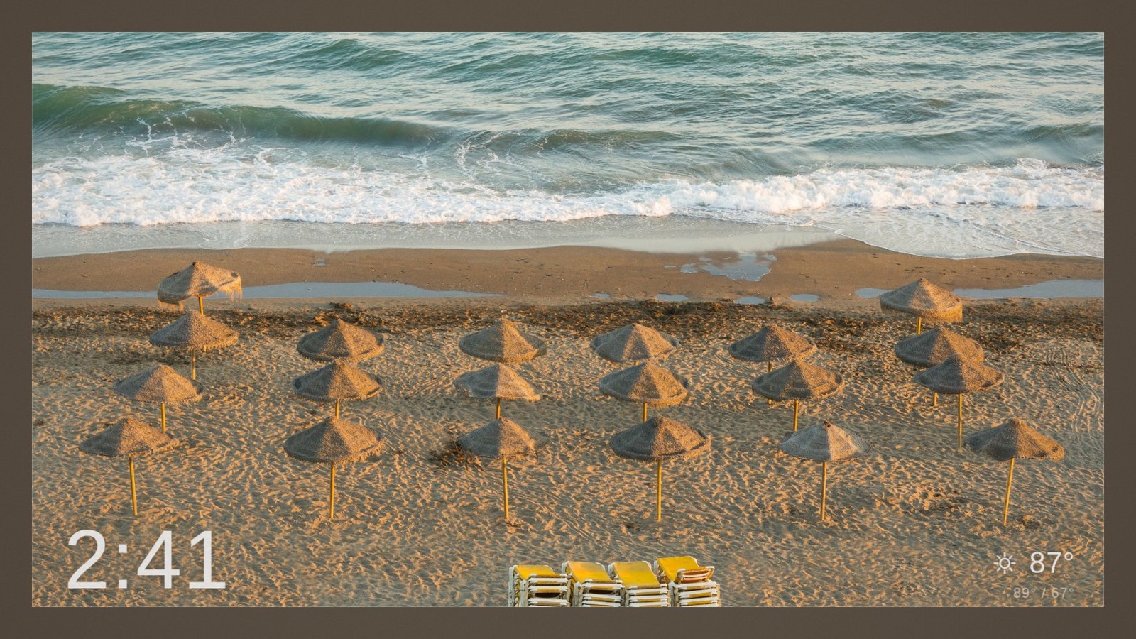 An open-license beach photograph shown full width inside a mat