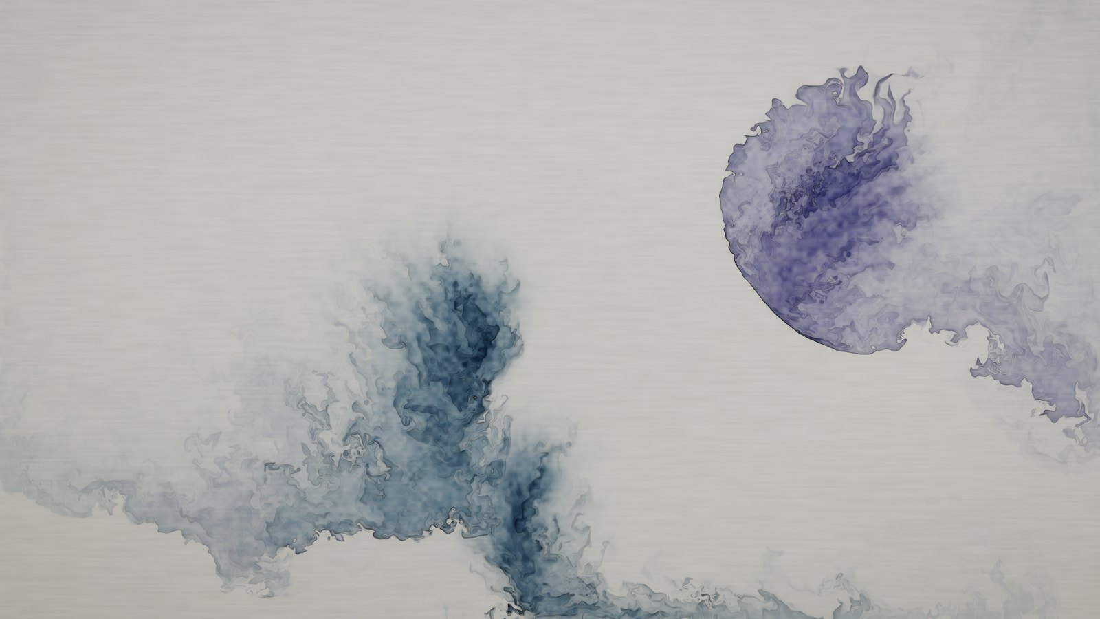 Ink Drift — indigo and violet ink diffusing across paper on an Apple TV